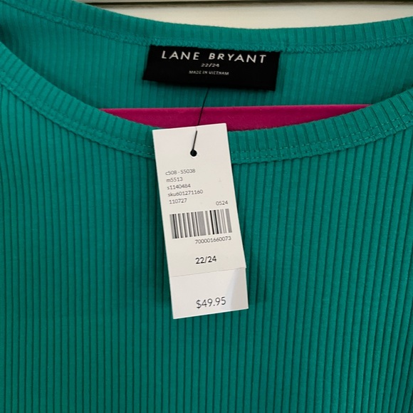 Lane Bryant Teal Eyelet Sleeve Blouse - Picture 2 of 4